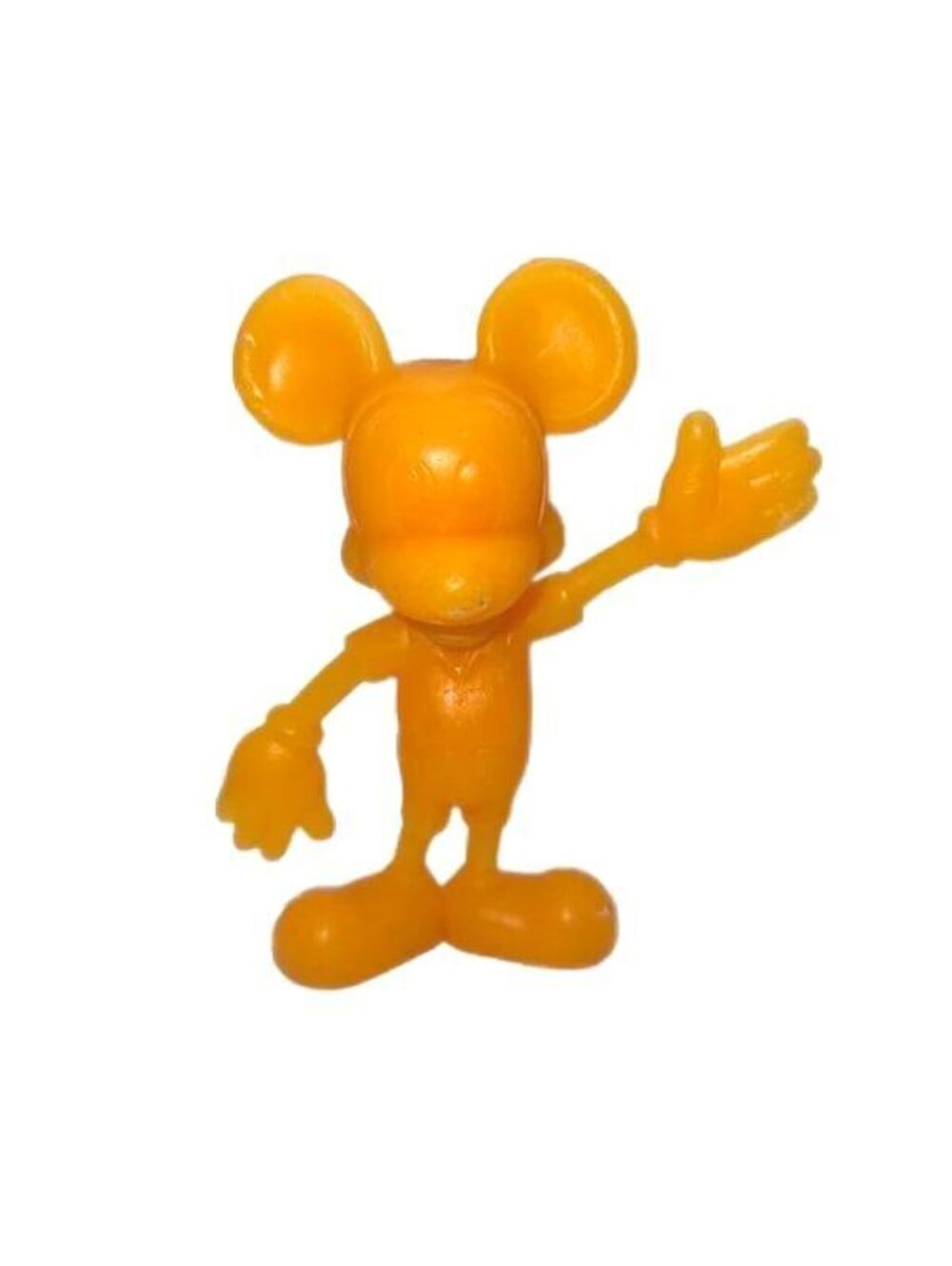 Vintage Orange Mickey Mouse Plastic Figure Toy